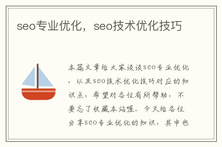 seo专业优化,seo技术优化技巧