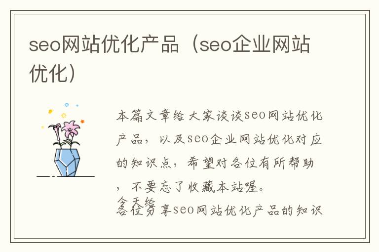 seo网站优化产品(seo企业网站优化)