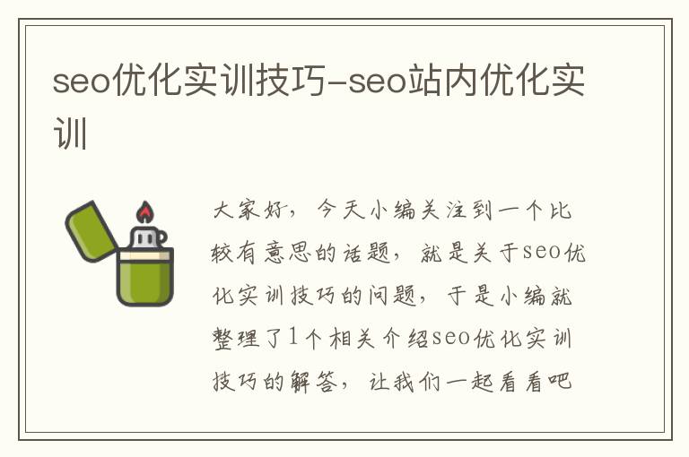 seo优化实训技巧-seo站内优化实训
