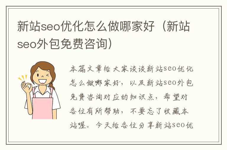 新站seo优化怎么做哪家好(新站seo外包免费咨询)