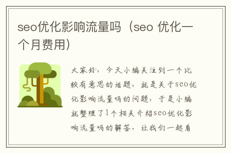 seo优化影响流量吗(seo 优化一个月费用)