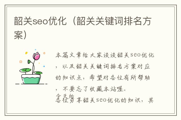 韶关seo优化(韶关关键词排名方案)
