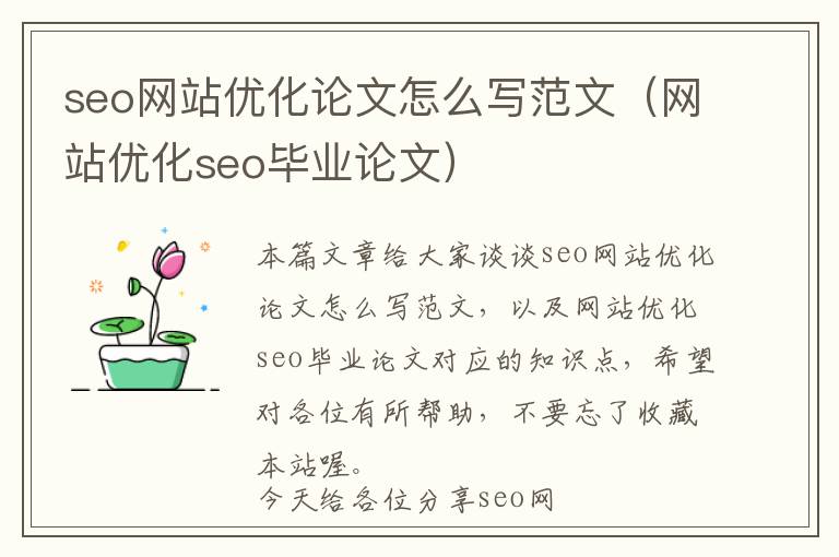seo网站优化论文怎么写范文(网站优化seo毕业论文)