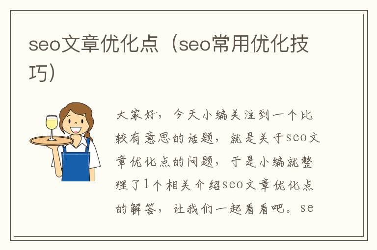 seo文章优化点(seo常用优化技巧)
