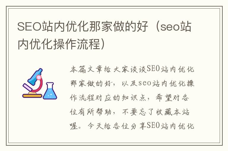 SEO站内优化那家做的好(seo站内优化操作流程)
