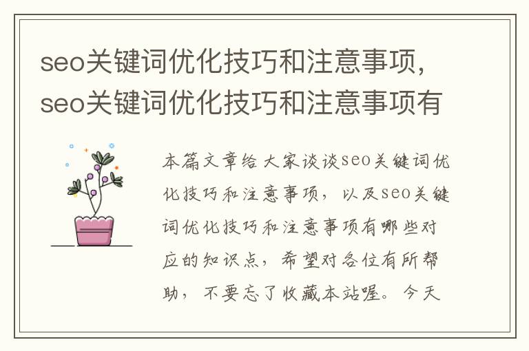 seo关键词优化技巧和注意事项,seo关键词优化技巧和注意事项有哪些