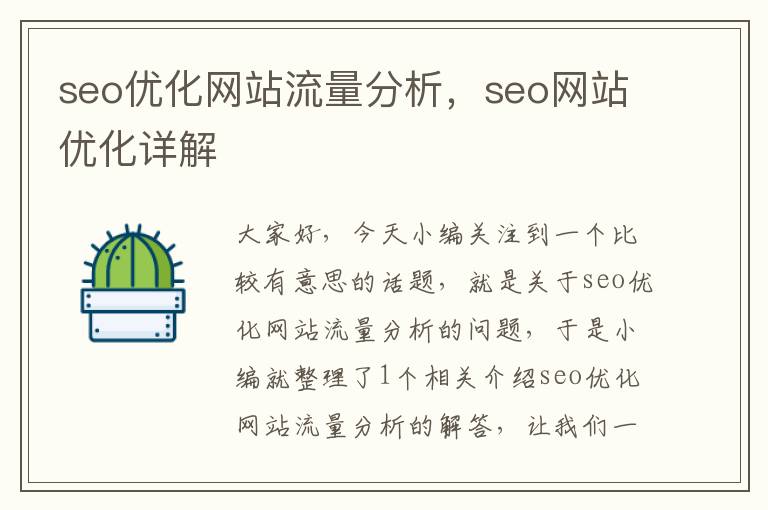seo优化网站流量分析,seo网站优化详解