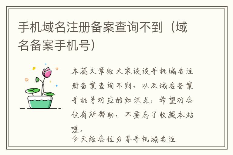 手机域名注册备案查询不到(域名备案手机号)