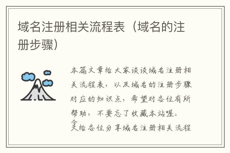 域名注册相关流程表(域名的注册步骤)