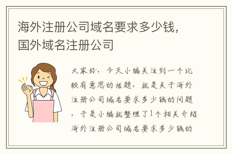 海外注册公司域名要求多少钱,国外域名注册公司