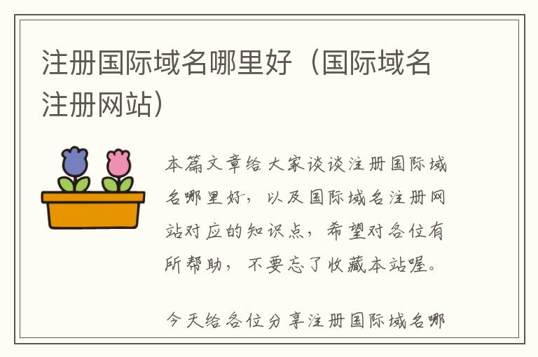 注册国际域名哪里好(国际域名注册网站)