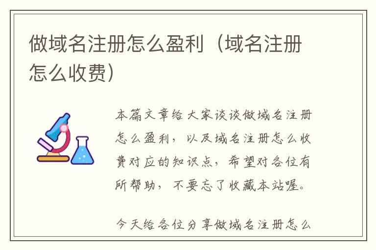 做域名注册怎么盈利(域名注册怎么收费)