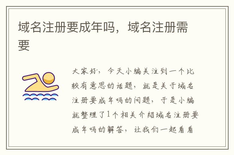 域名注册要成年吗,域名注册需要