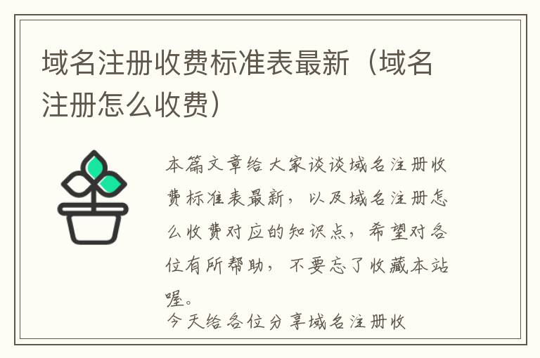 域名注册收费标准表最新(域名注册怎么收费)
