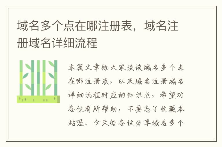 域名多个点在哪注册表,域名注册域名详细流程