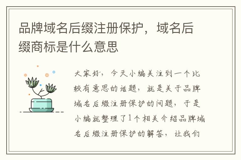 品牌域名后缀注册保护,域名后缀商标是什么意思