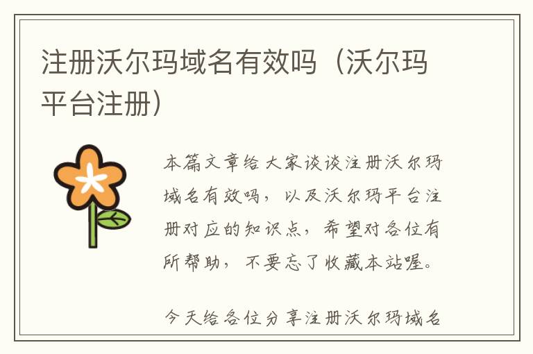注册沃尔玛域名有效吗(沃尔玛平台注册)