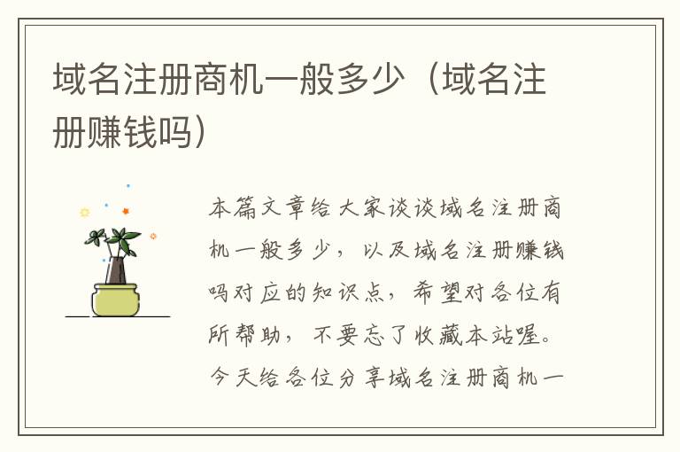 域名注册商机一般多少(域名注册赚钱吗)