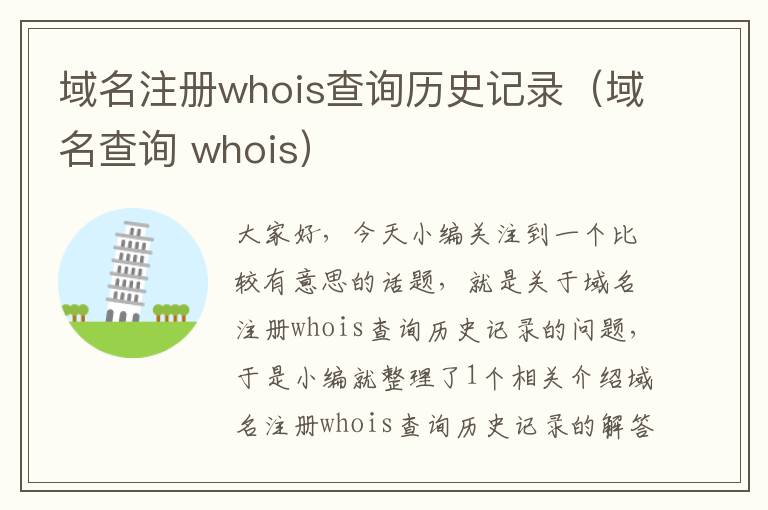 域名注册whois查询历史记录(域名查询 whois)