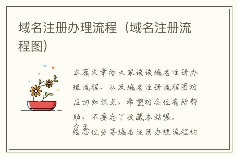 域名注册办理流程(域名注册流程图)