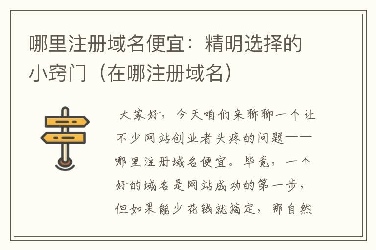 哪里注册域名便宜:精明选择的小窍门(在哪注册域名)