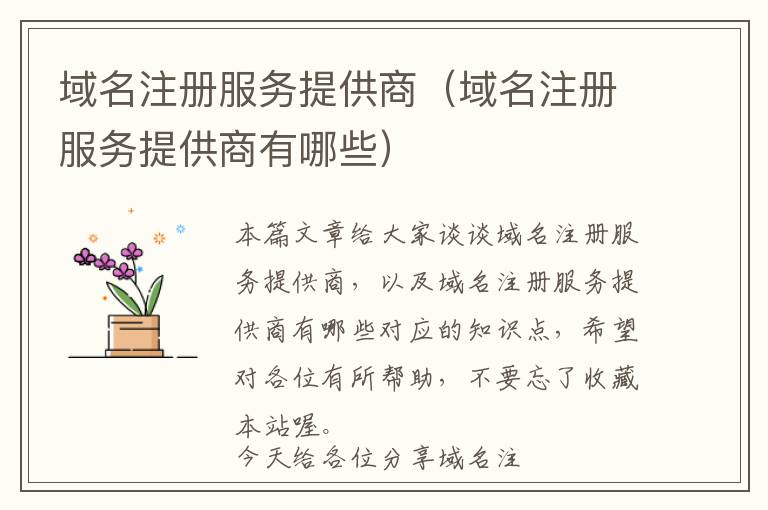 域名注册服务提供商(域名注册服务提供商有哪些)