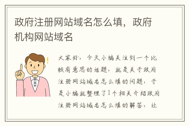 政府注册网站域名怎么填,政府机构网站域名