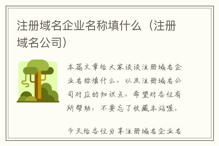 注册域名企业名称填什么(注册域名公司)