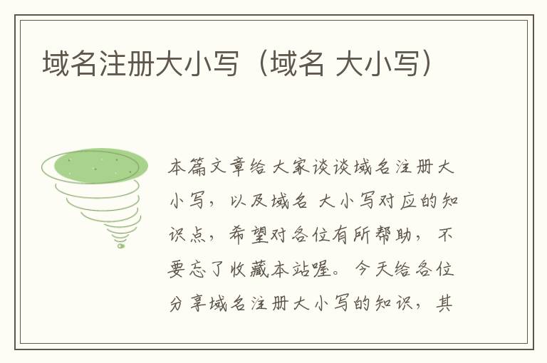 域名注册大小写(域名 大小写)