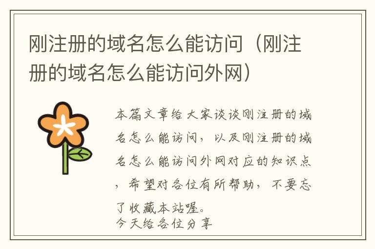 刚注册的域名怎么能访问(刚注册的域名怎么能访问外网)