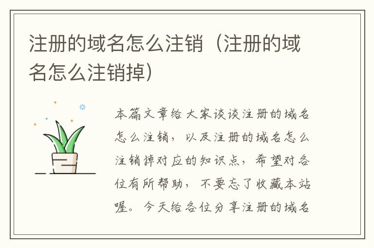 注册的域名怎么注销(注册的域名怎么注销掉)