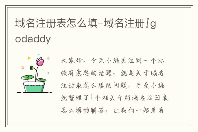 域名注册表怎么填-域名注册∫godaddy