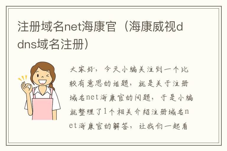 注册域名net海康官(海康威视ddns域名注册)