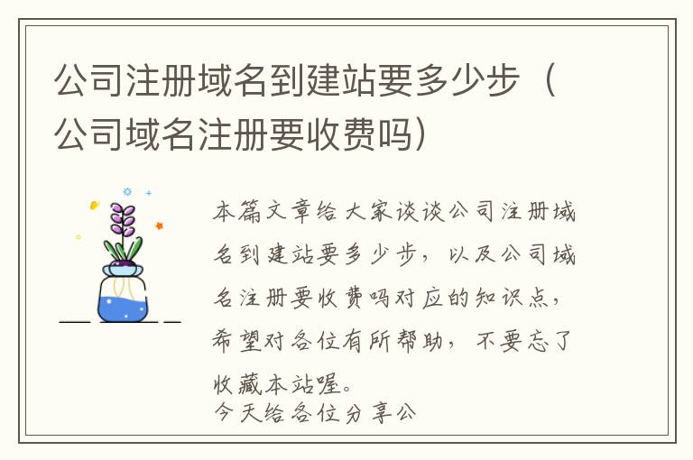 公司注册域名到建站要多少步(公司域名注册要收费吗)
