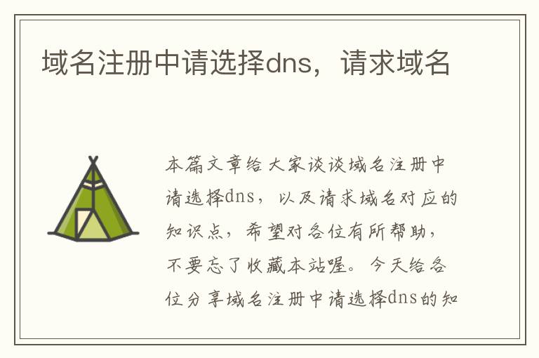 域名注册中请选择dns，请求域名