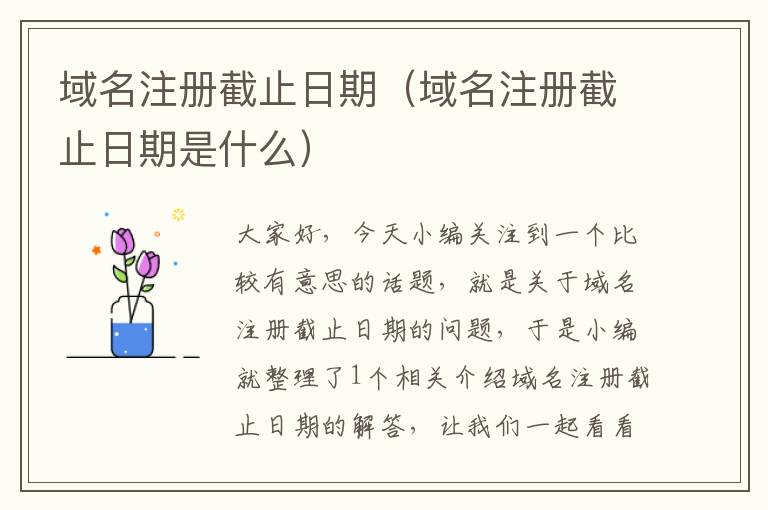域名注册截止日期(域名注册截止日期是什么)