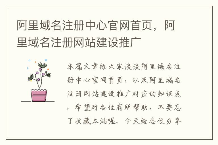 阿里域名注册中心官网首页,阿里域名注册网站建设推广