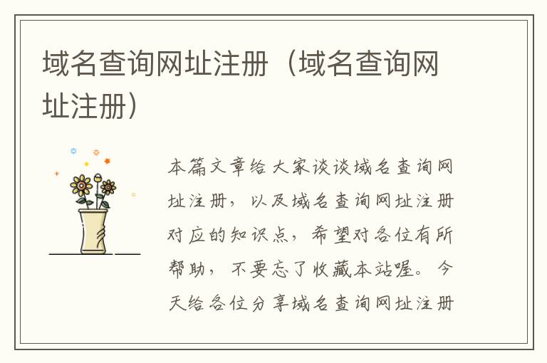 域名查询网址注册(域名查询网址注册)