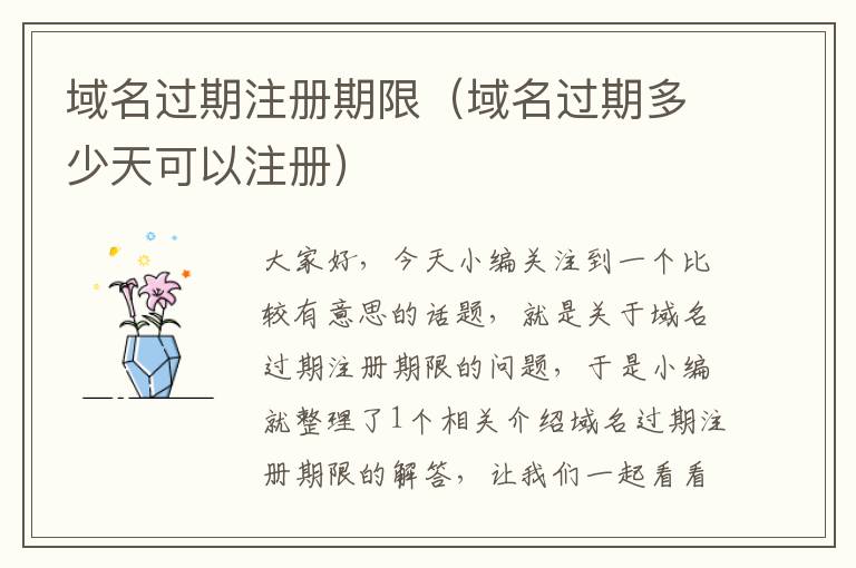 域名过期注册期限(域名过期多少天可以注册)