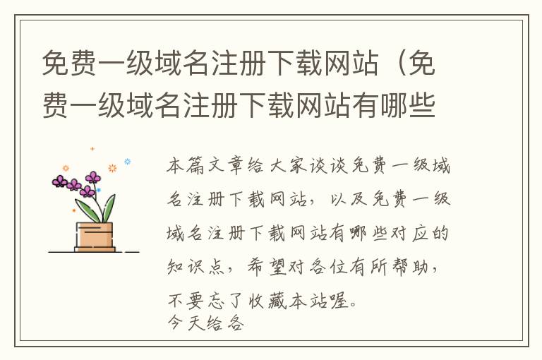免费一级域名注册下载网站(免费一级域名注册下载网站有哪些)