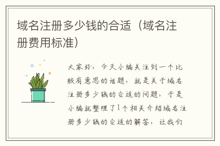 域名注册多少钱的合适(域名注册费用标准)