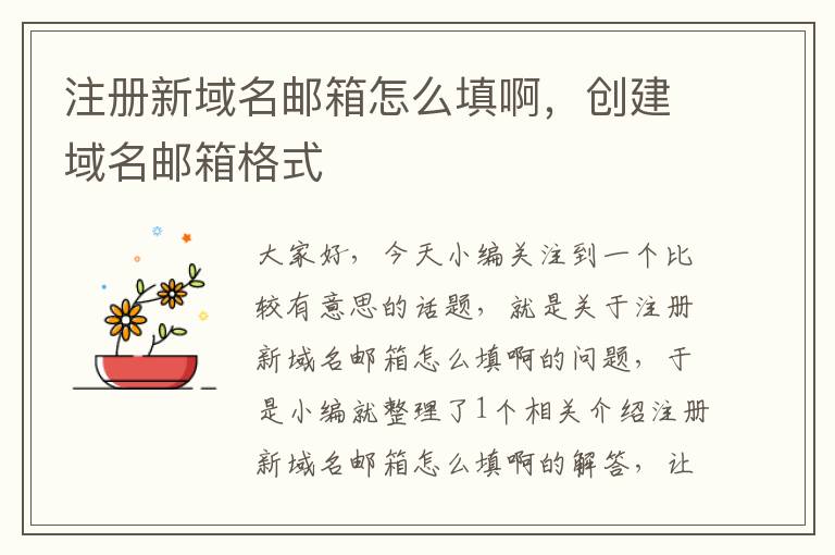 注册新域名邮箱怎么填啊,创建域名邮箱格式