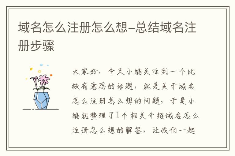 域名怎么注册怎么想-总结域名注册步骤