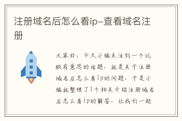 注册域名后怎么看ip-查看域名注册