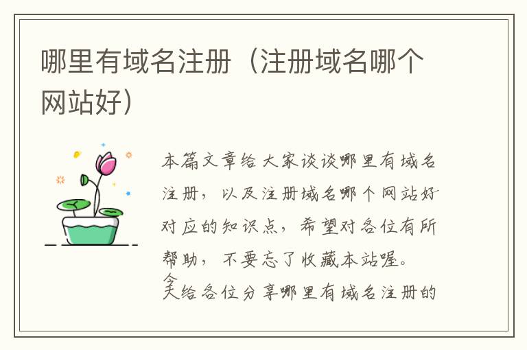 哪里有域名注册（注册域名哪个网站好）