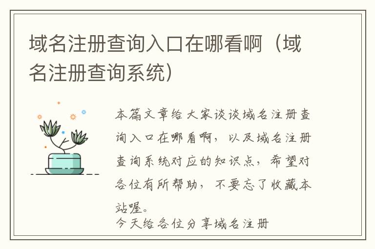 域名注册查询入口在哪看啊(域名注册查询系统)