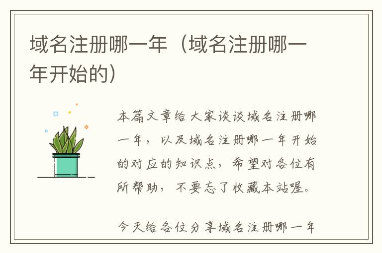 域名注册哪一年(域名注册哪一年开始的)