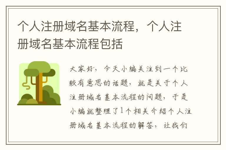 个人注册域名基本流程,个人注册域名基本流程包括