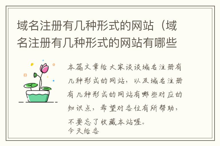 域名注册有几种形式的网站(域名注册有几种形式的网站有哪些)