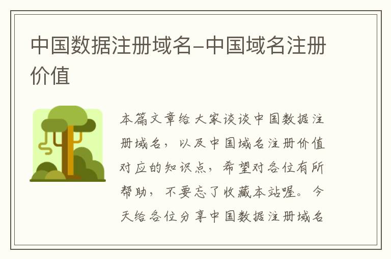 中国数据注册域名-中国域名注册价值